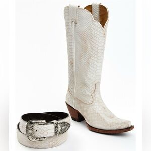 Idyllwind White Snakeskin Belt